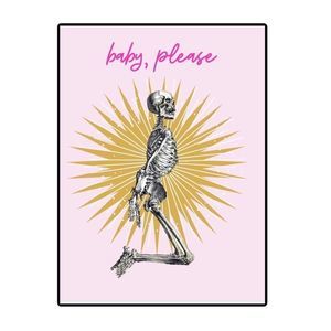 Baby, Please Skeleton Digital Art Print - 8 x 10